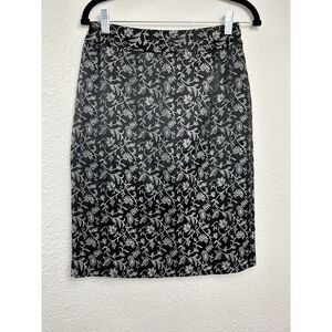 Vintage A|Line‎ Black Floral Skirt Size 4